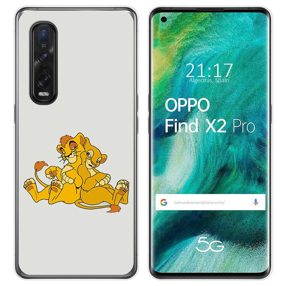 Funda Gel Tpu para Oppo Find X2 Pro diseño Leones Dibujos