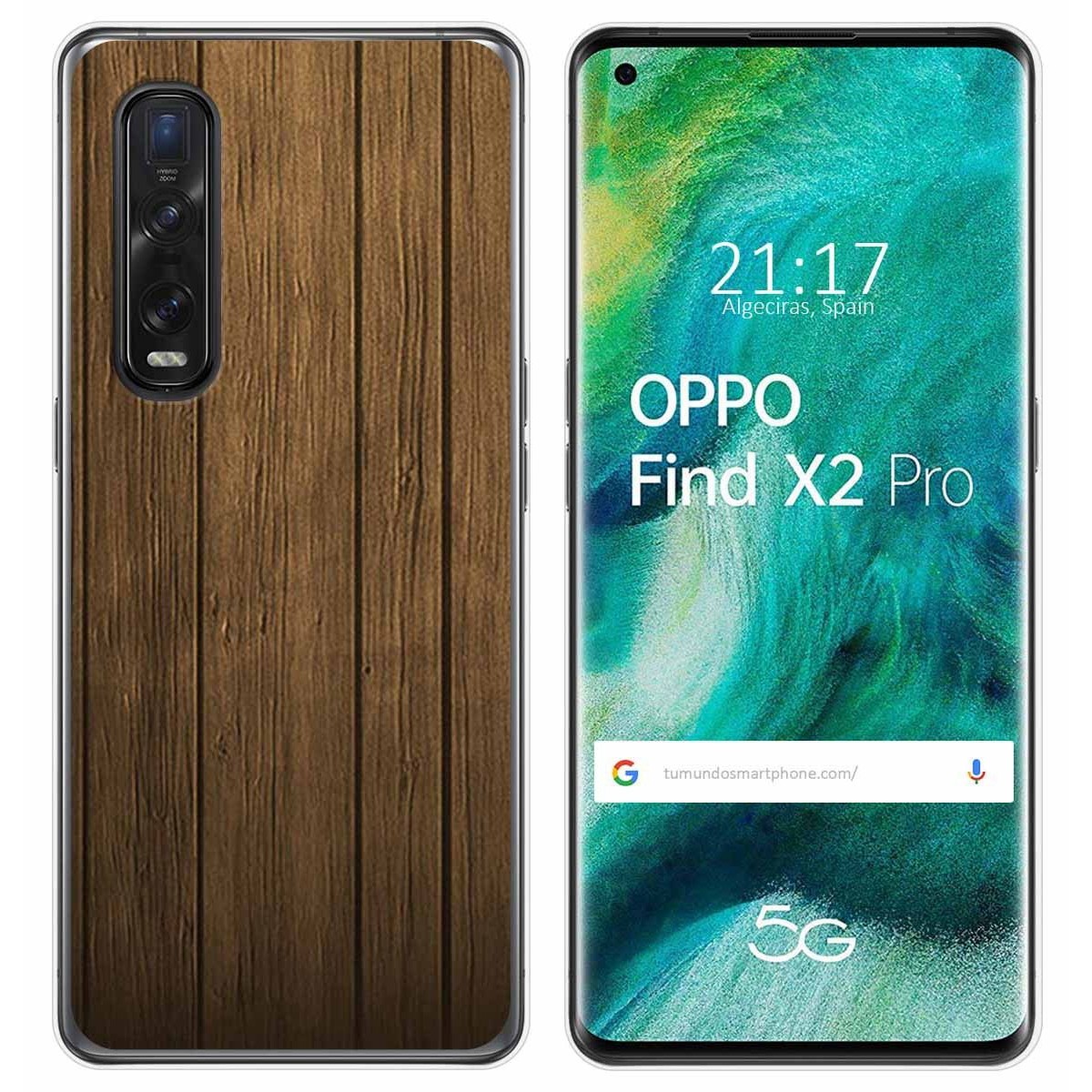 Funda Gel Tpu para Oppo Find X2 Pro diseño Madera Dibujos