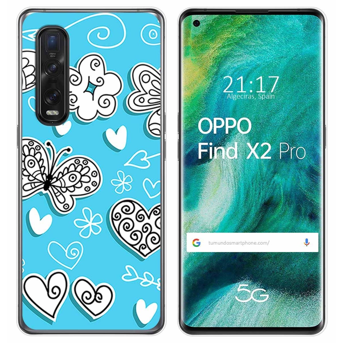 Funda Gel Tpu para Oppo Find X2 Pro diseño Mariposas Dibujos
