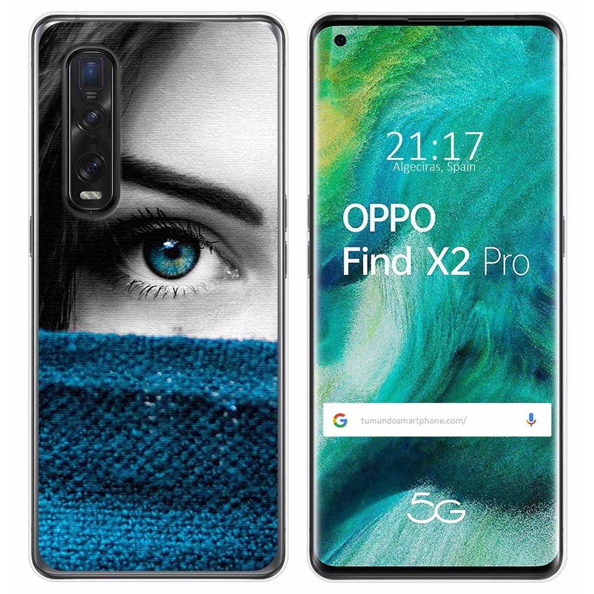 Funda Gel Tpu para Oppo Find X2 Pro diseño Ojo Dibujos