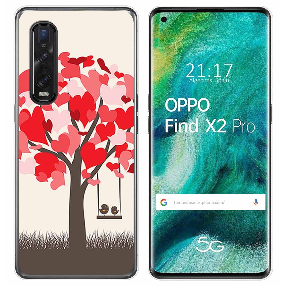 Funda Gel Tpu para Oppo Find X2 Pro diseño Pajaritos Dibujos