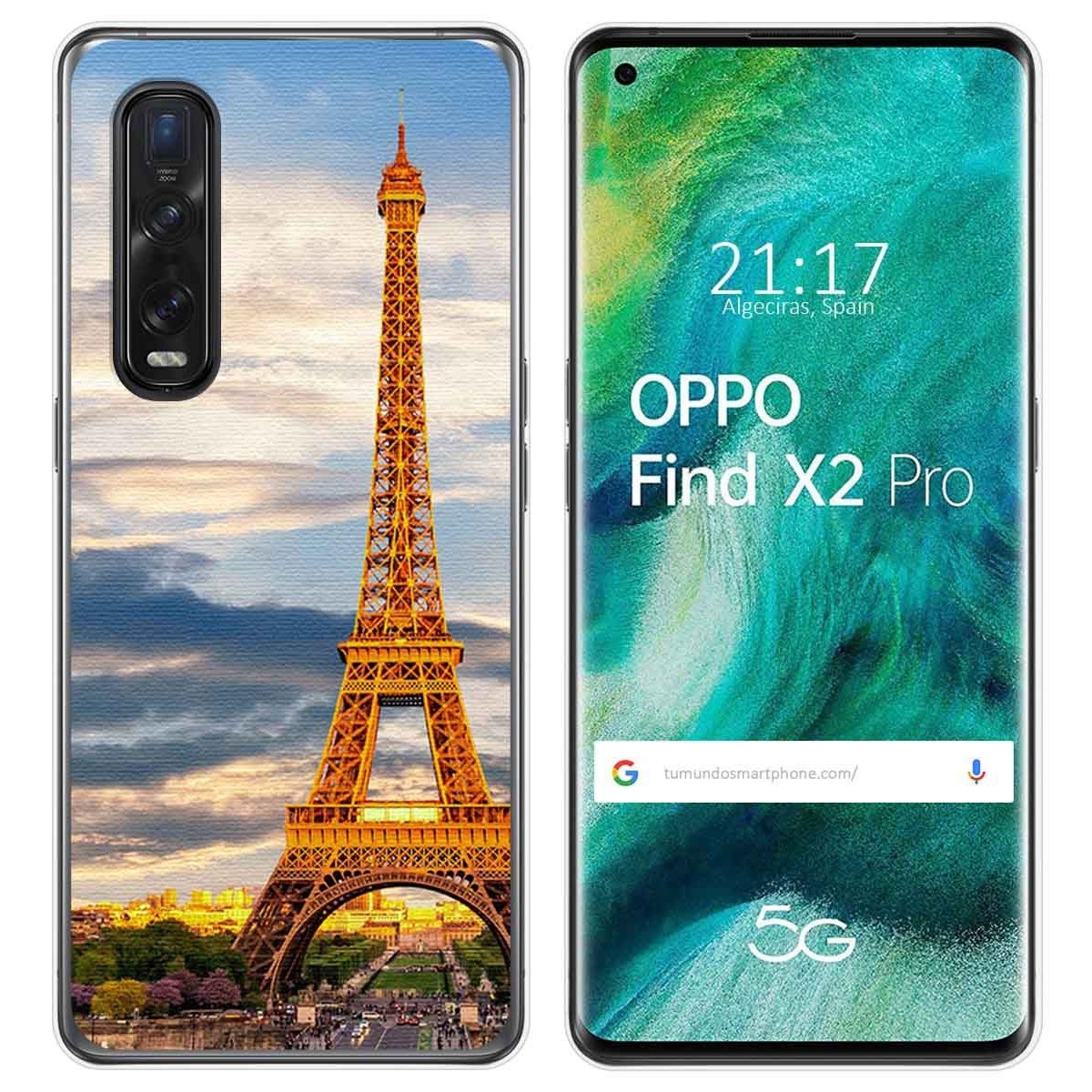 Funda Gel Tpu para Oppo Find X2 Pro diseño Paris Dibujos