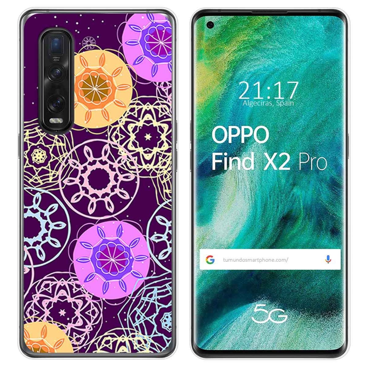 Funda Gel Tpu para Oppo Find X2 Pro diseño Radial Dibujos
