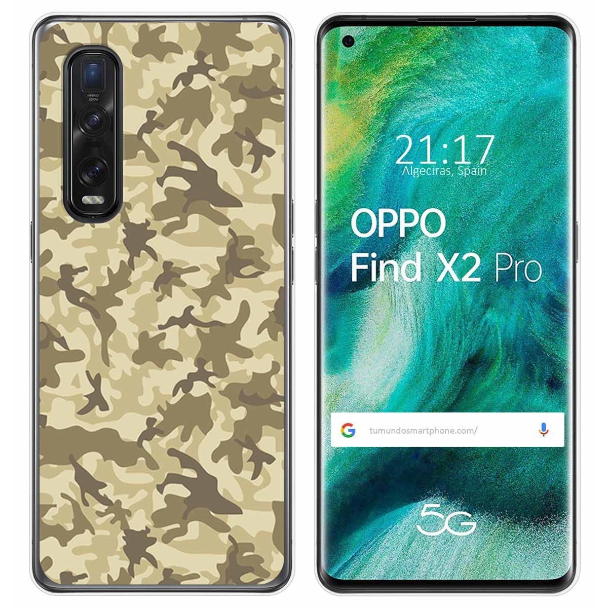 Funda Gel Tpu para Oppo Find X2 Pro diseño Sand Camuflaje Dibujos