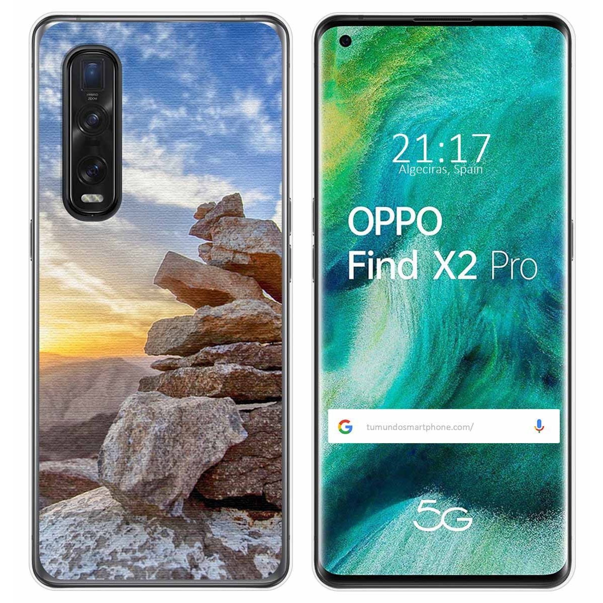 Funda Gel Tpu para Oppo Find X2 Pro diseño Sunset Dibujos