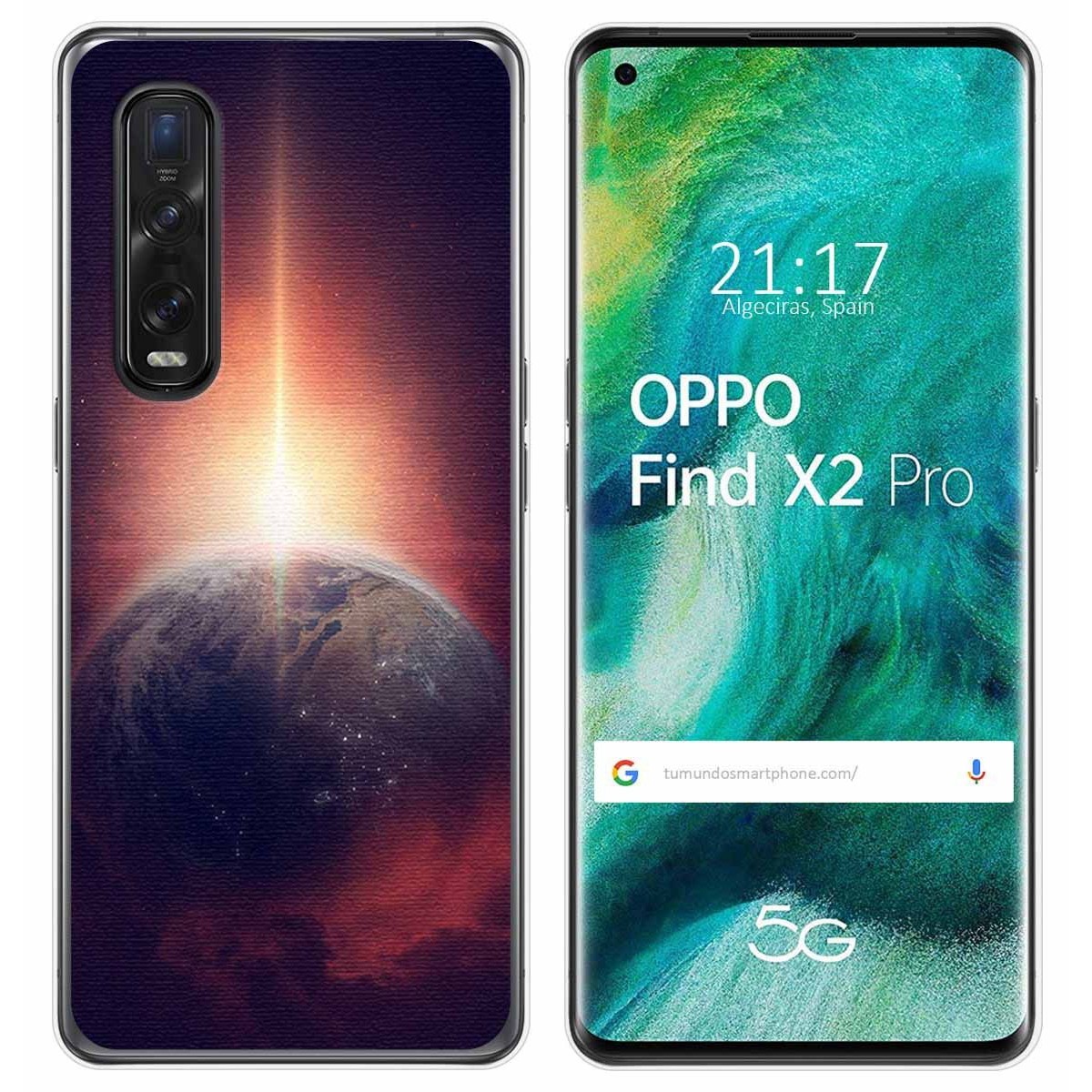 Funda Gel Tpu para Oppo Find X2 Pro diseño Tierra Dibujos