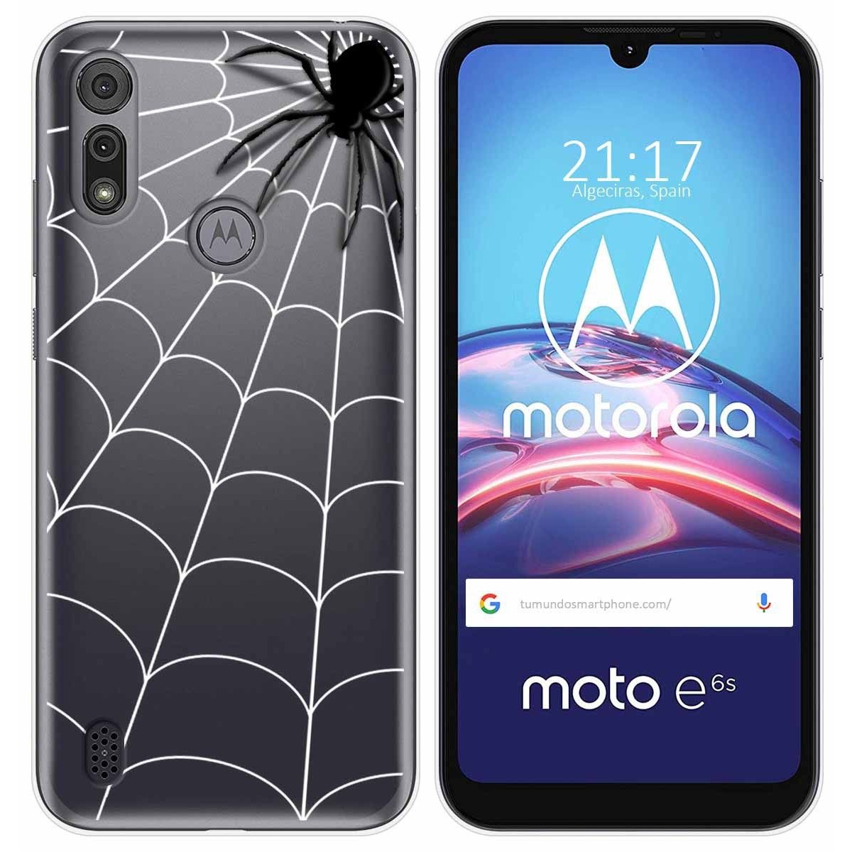Funda Gel Transparente para Motorola Moto e6s diseño Araña Dibujos