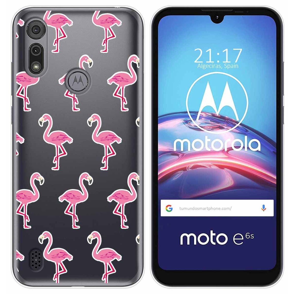 Funda Gel Transparente para Motorola Moto e6s diseño Flamenco Dibujos