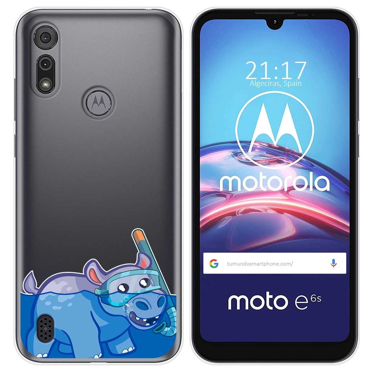 Funda Gel Transparente para Motorola Moto e6s diseño Hipo Dibujos