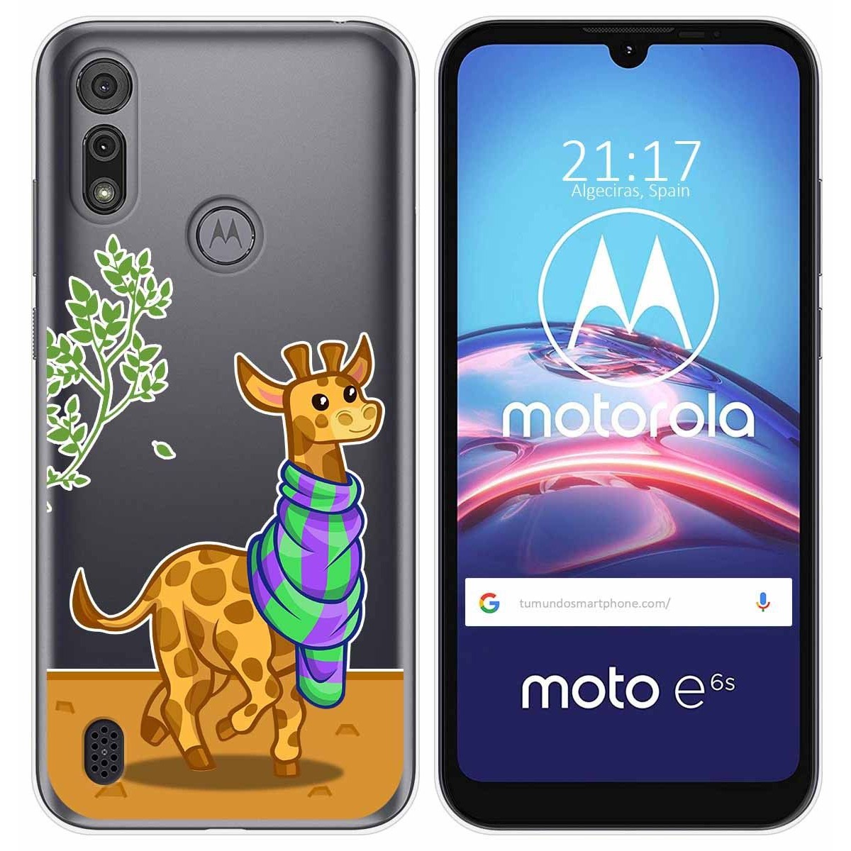 Funda Gel Transparente para Motorola Moto e6s diseño Jirafa Dibujos