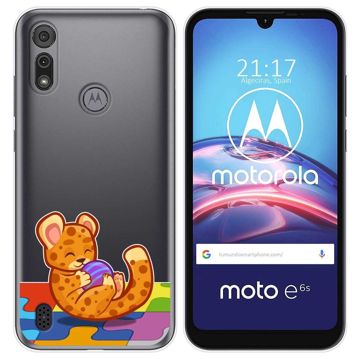 Funda Gel Transparente para Motorola Moto e6s diseño Leopardo Dibujos