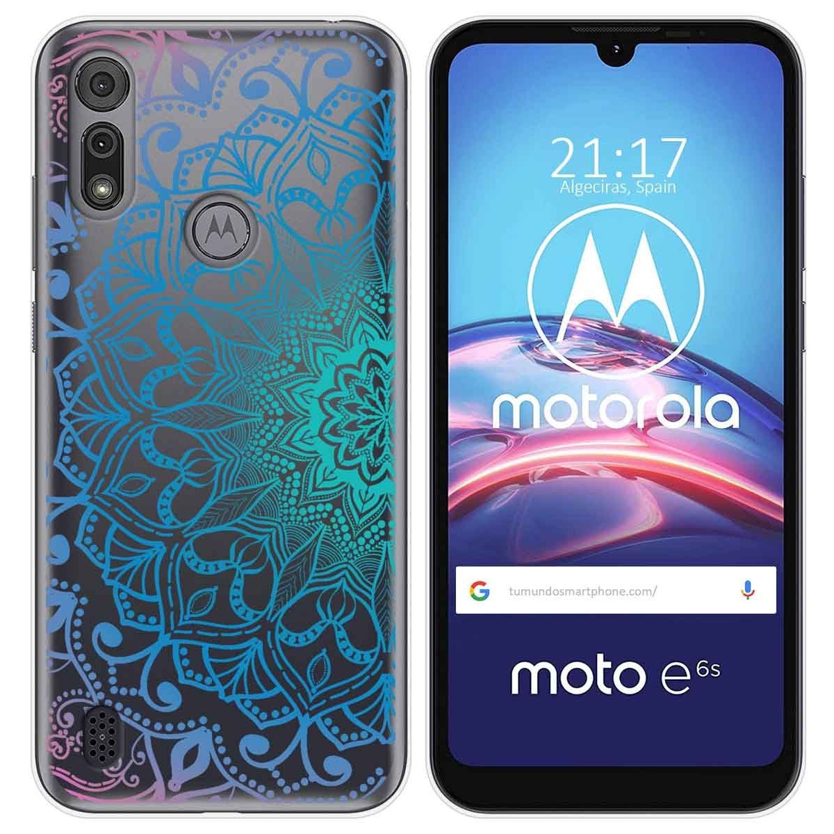 Funda Gel Transparente para Motorola Moto e6s diseño Mandala Dibujos