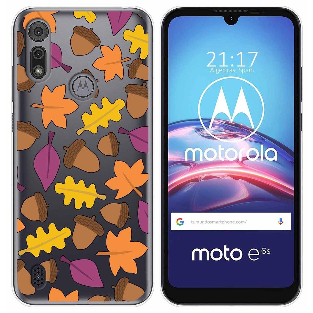 Funda Gel Transparente para Motorola Moto e6s diseño Otoño Dibujos
