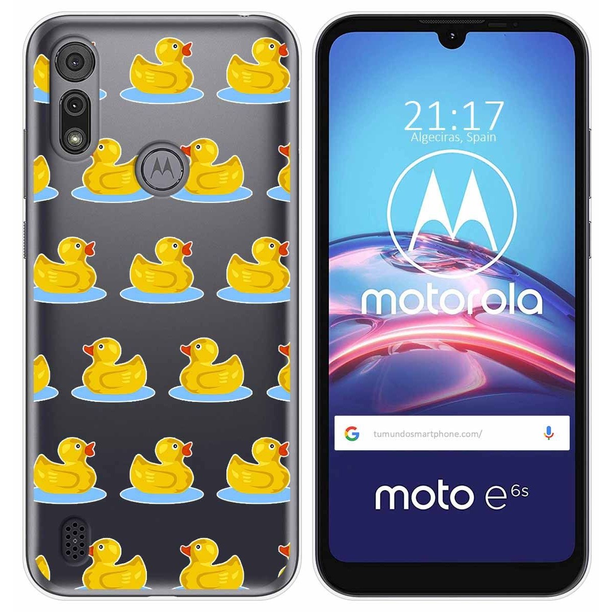 Funda Gel Transparente para Motorola Moto e6s diseño Pato Dibujos