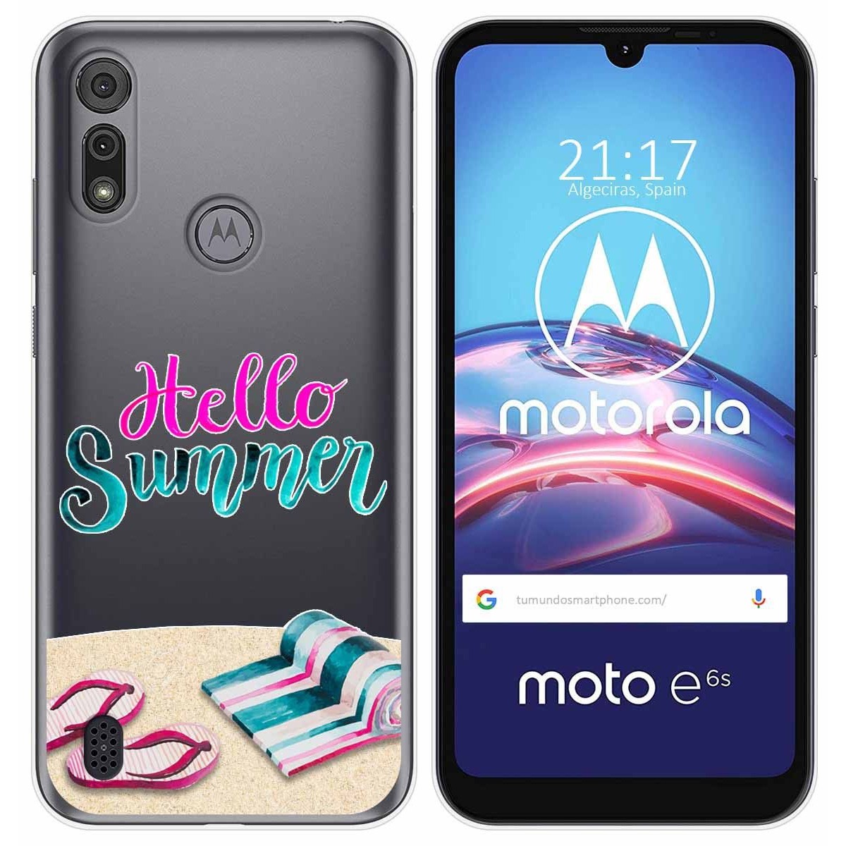 Funda Gel Transparente para Motorola Moto e6s diseño Summer Dibujos