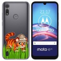 Funda Gel Transparente para Motorola Moto e6s diseño Tigre Dibujos