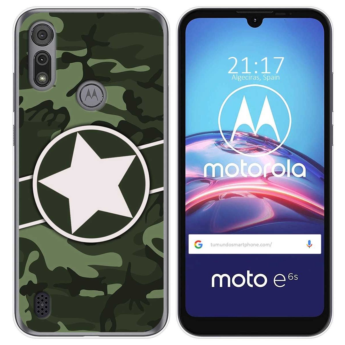 Funda Gel Tpu para Motorola Moto e6s diseño Camuflaje 01 Dibujos