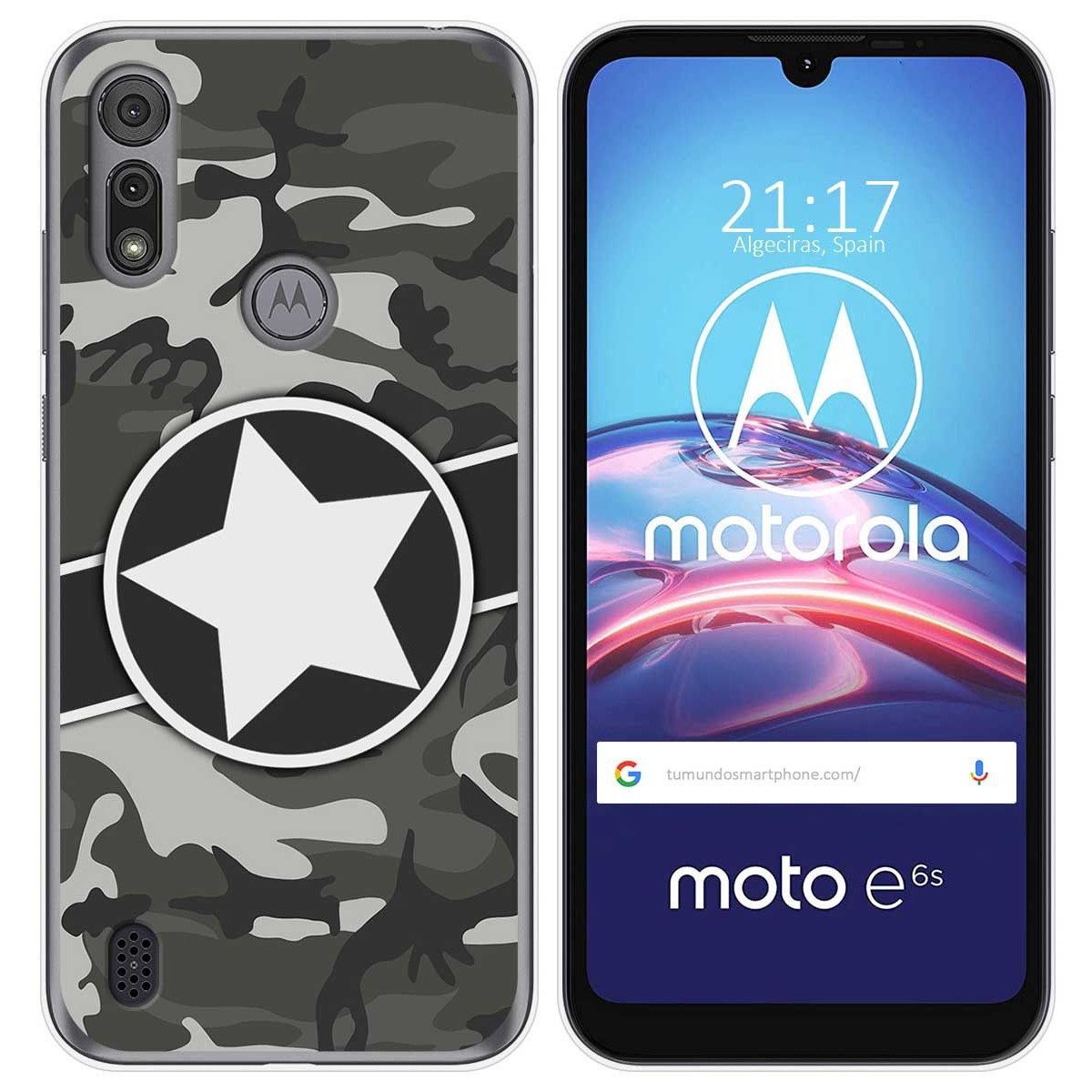 Funda Gel Tpu para Motorola Moto e6s diseño Camuflaje 02 Dibujos
