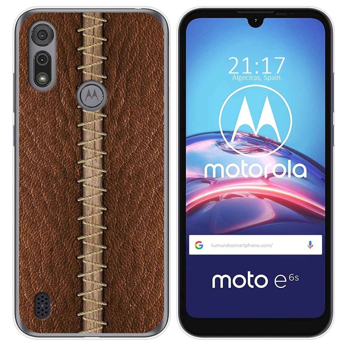 Funda Gel Tpu para Motorola Moto e6s diseño Cuero 01 Dibujos