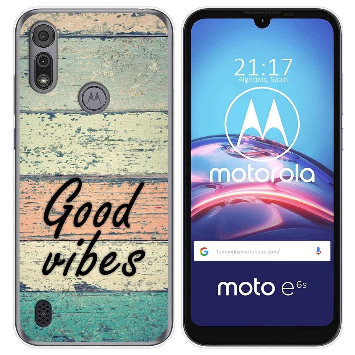 Funda Gel Tpu para Motorola Moto e6s diseño Madera 01 Dibujos