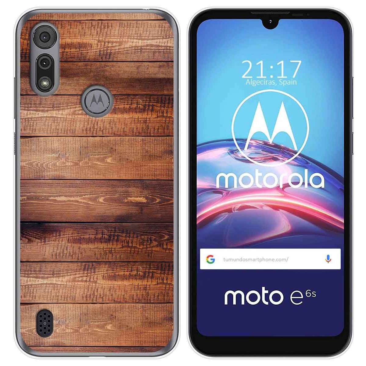Funda Gel Tpu para Motorola Moto e6s diseño Madera 02 Dibujos