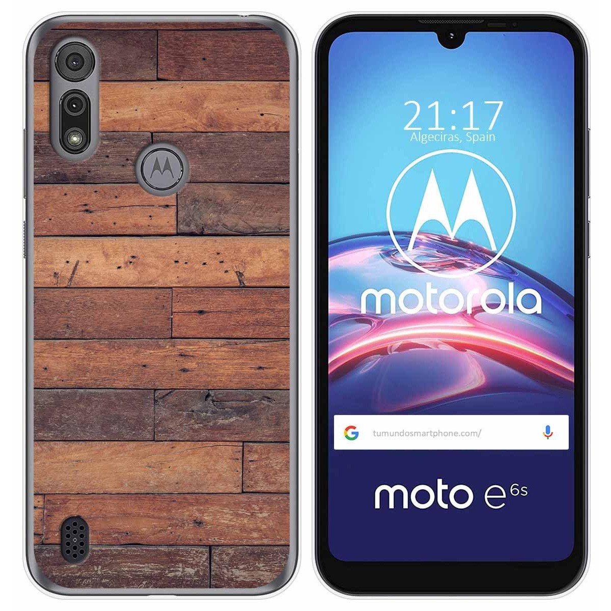 Funda Gel Tpu para Motorola Moto e6s diseño Madera 03 Dibujos