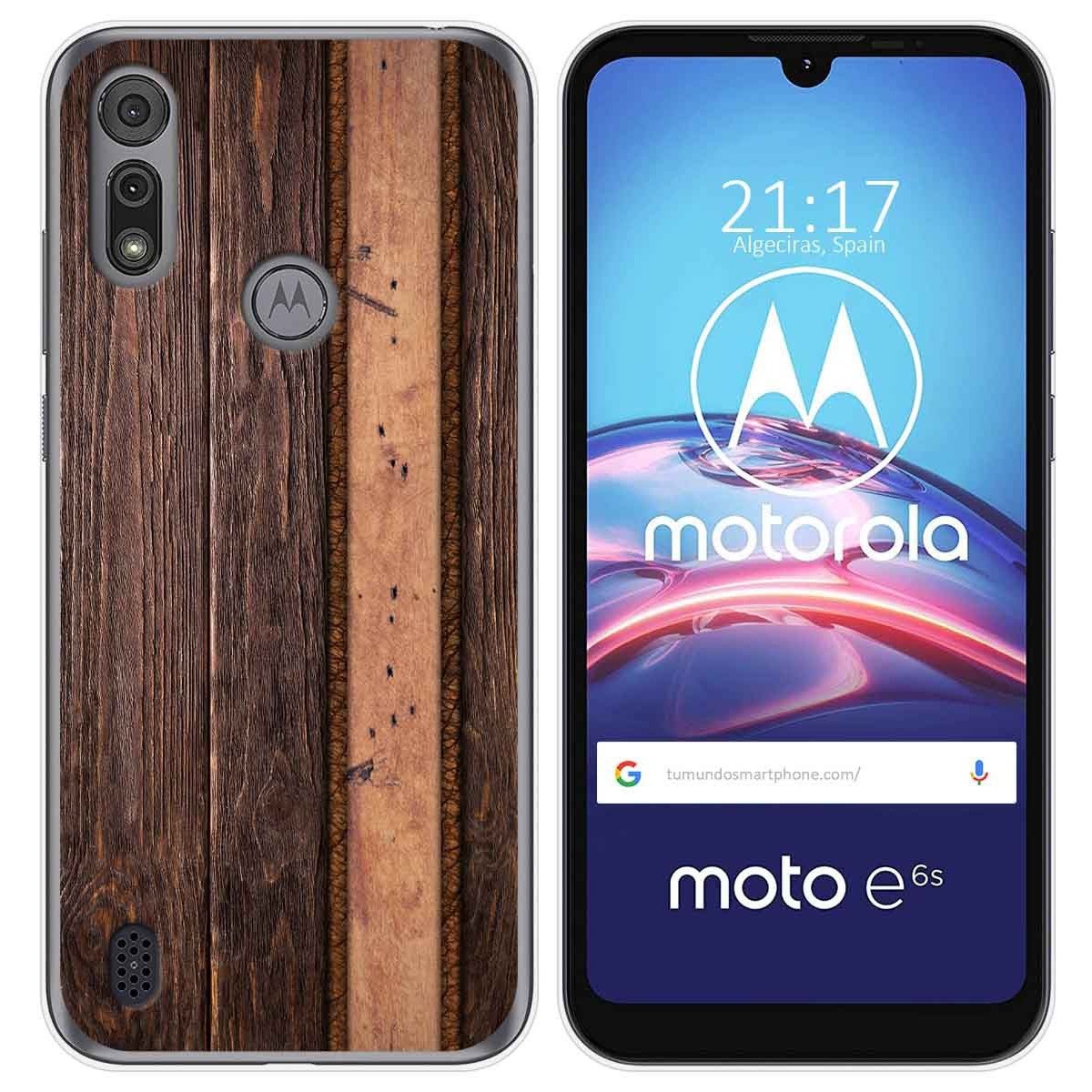 Funda Gel Tpu para Motorola Moto e6s diseño Madera 05 Dibujos
