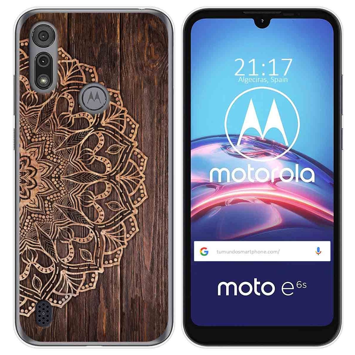 Funda Gel Tpu para Motorola Moto e6s diseño Madera 06 Dibujos