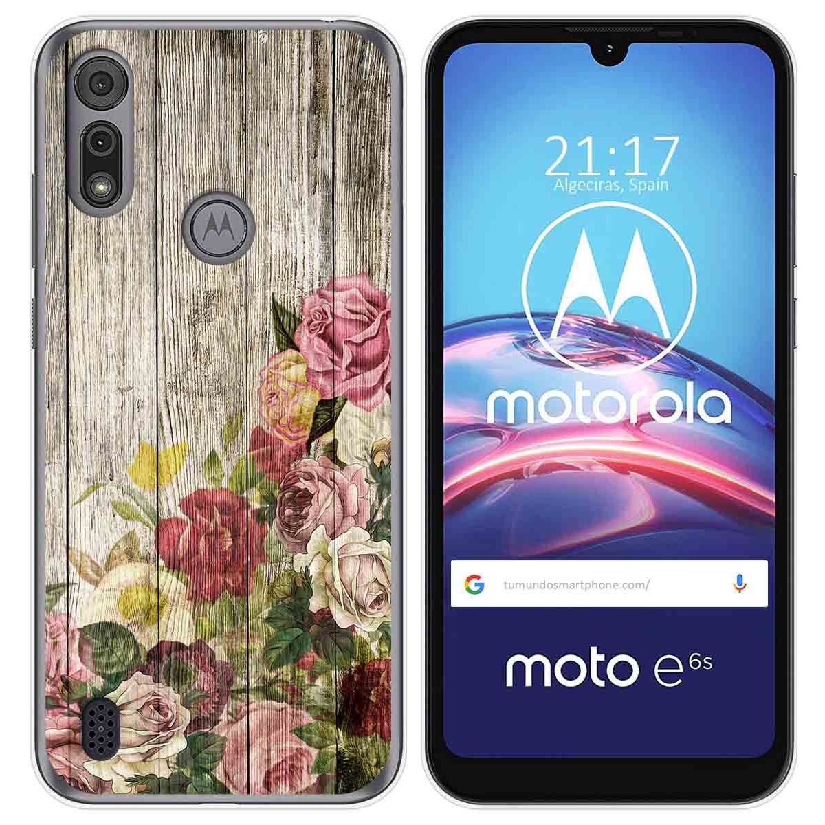 Funda Gel Tpu para Motorola Moto e6s diseño Madera 08 Dibujos