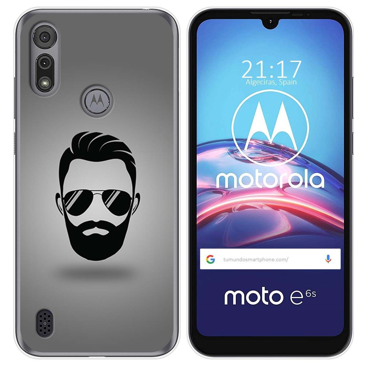 Funda Gel Tpu para Motorola Moto e6s diseño Barba Dibujos