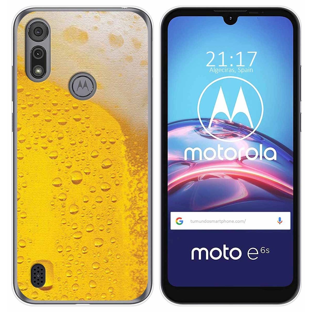 Funda Gel Tpu para Motorola Moto e6s diseño Cerveza Dibujos