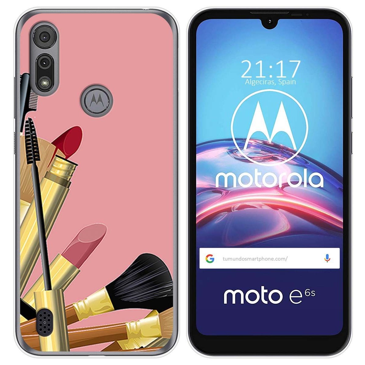 Funda Gel Tpu para Motorola Moto e6s diseño Brochas Dibujos