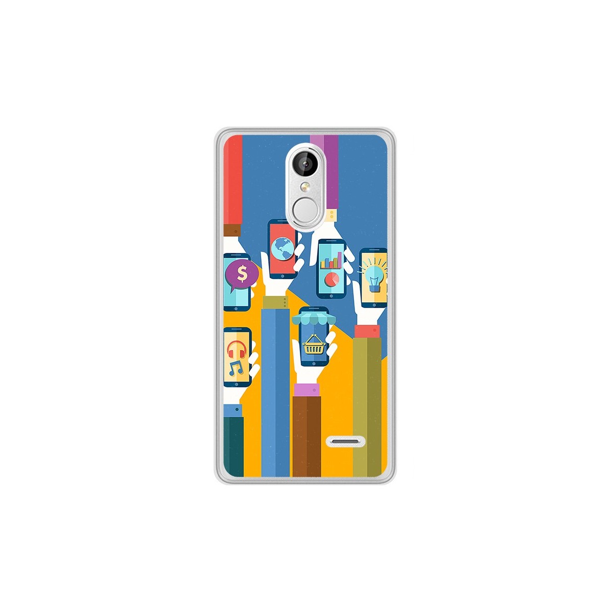 Funda Gel Tpu para Leagoo M5 Plus Diseño Apps Dibujos