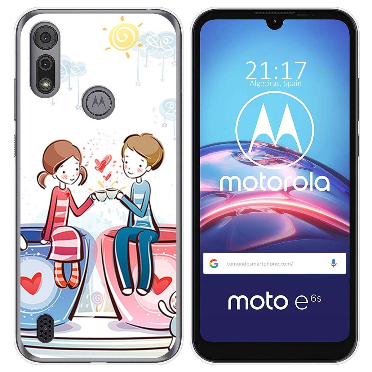 Funda Gel Tpu para Motorola Moto e6s diseño Café Dibujos