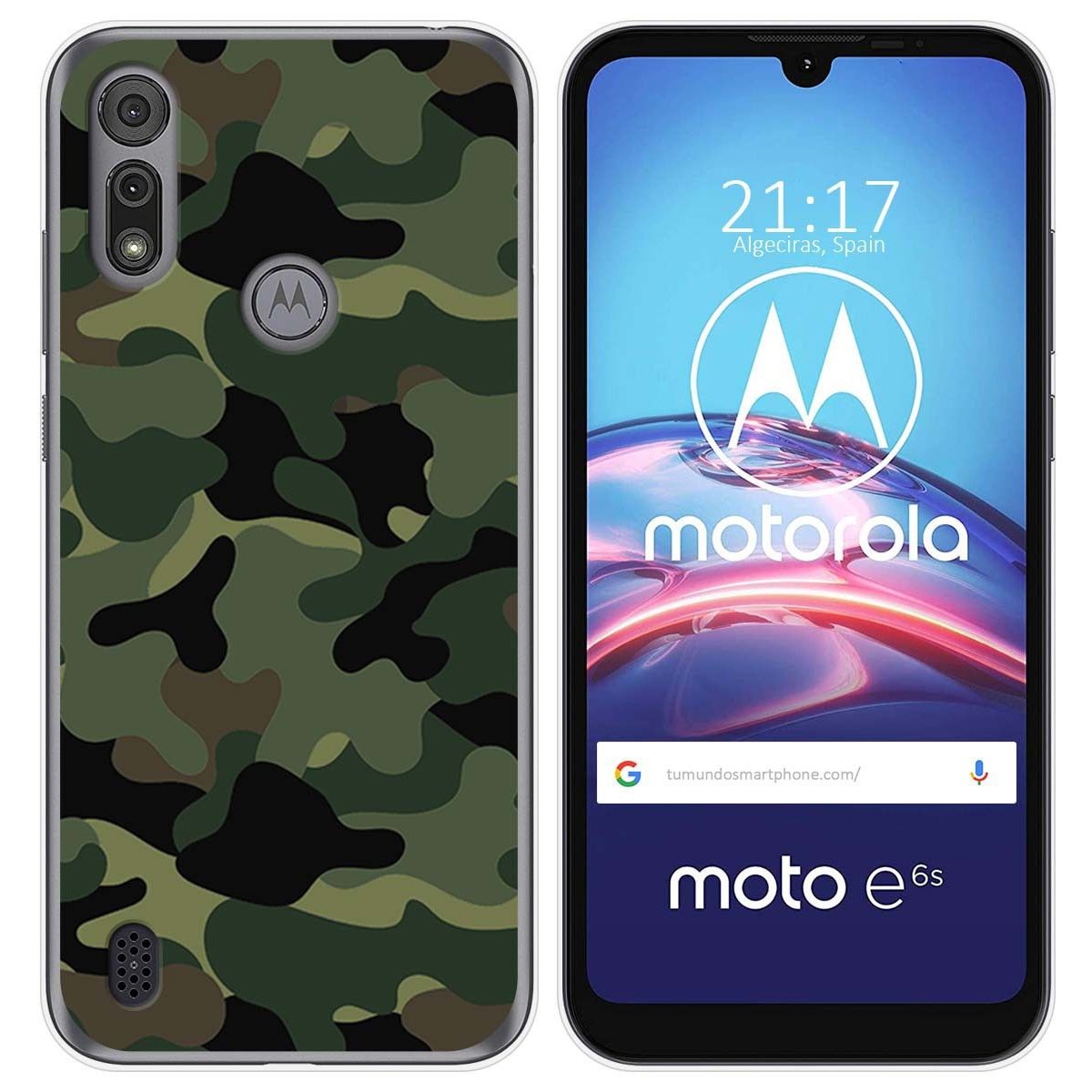 Funda Gel Tpu para Motorola Moto e6s diseño Camuflaje Dibujos