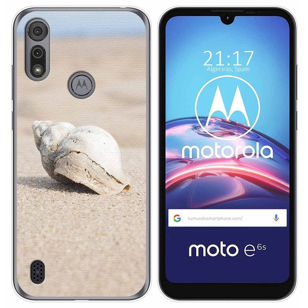 Funda Gel Tpu para Motorola Moto e6s diseño Concha Dibujos