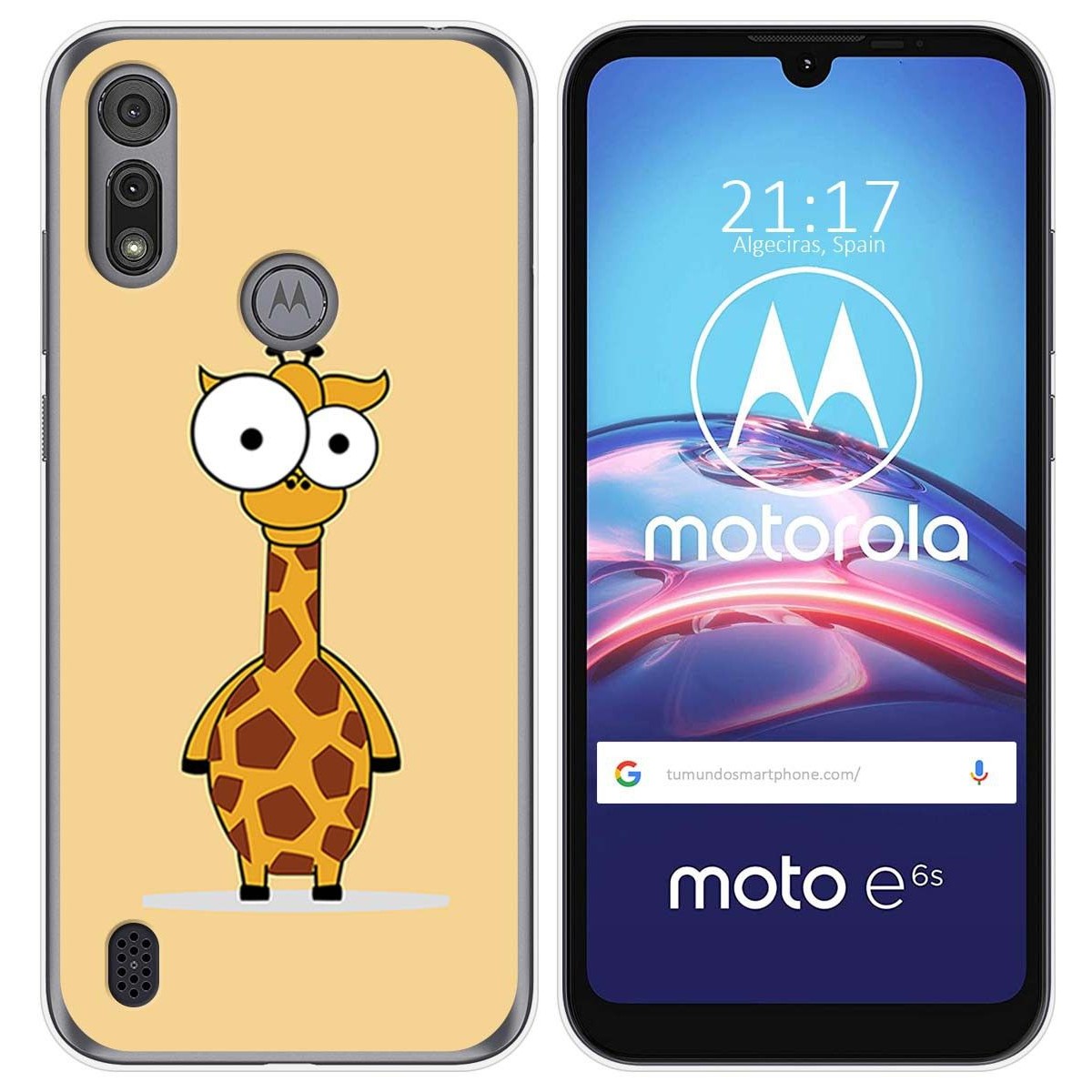 Funda Gel Tpu para Motorola Moto e6s diseño Jirafa Dibujos