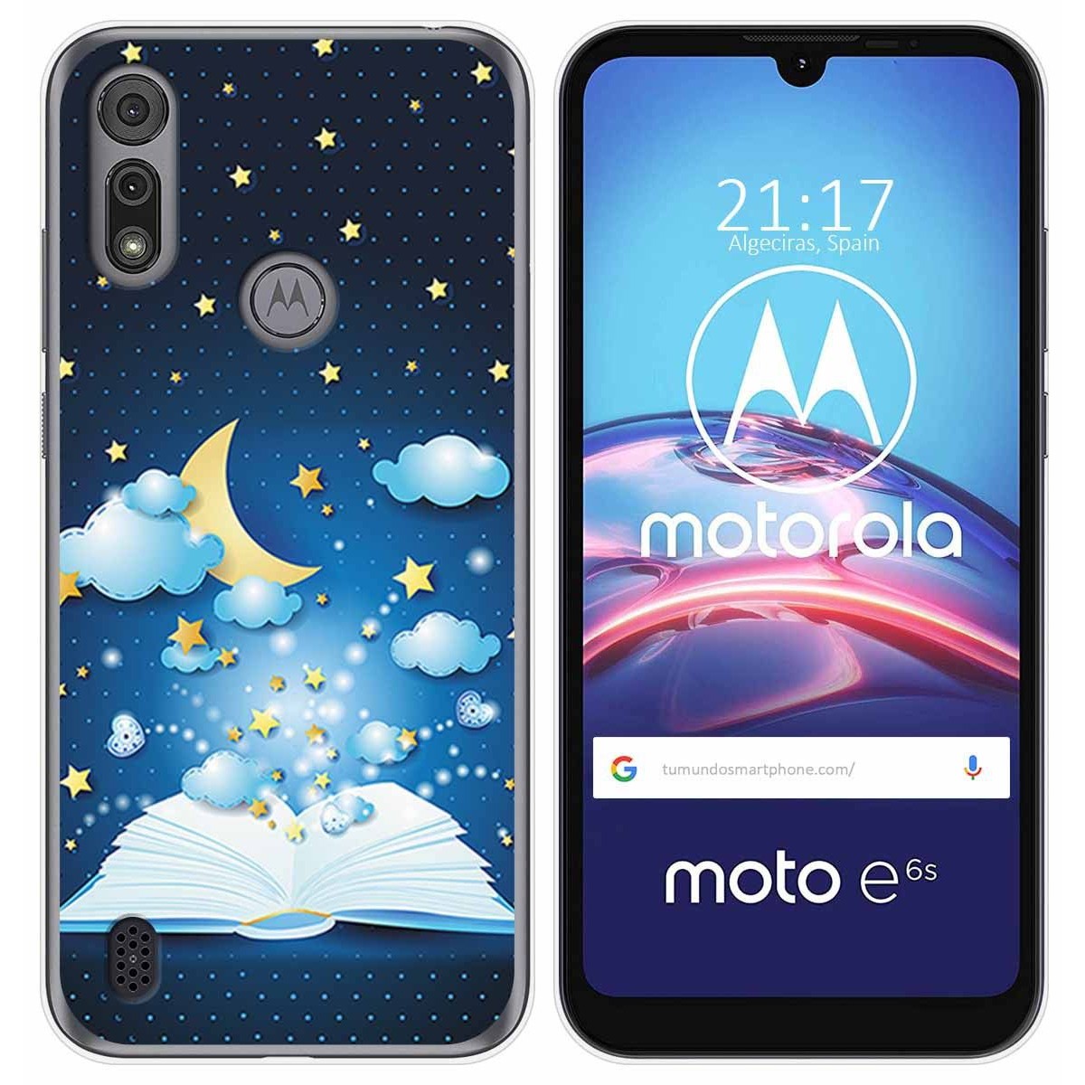 Funda Gel Tpu para Motorola Moto e6s diseño Libro Cuentos Dibujos