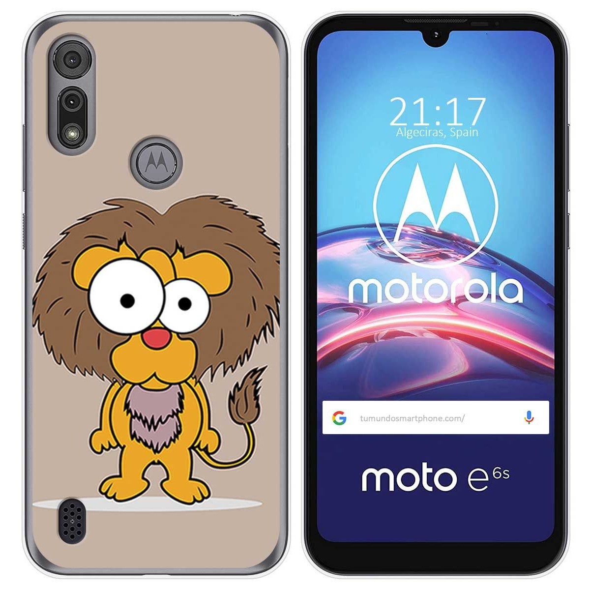 Funda Gel Tpu para Motorola Moto e6s diseño Leon Dibujos