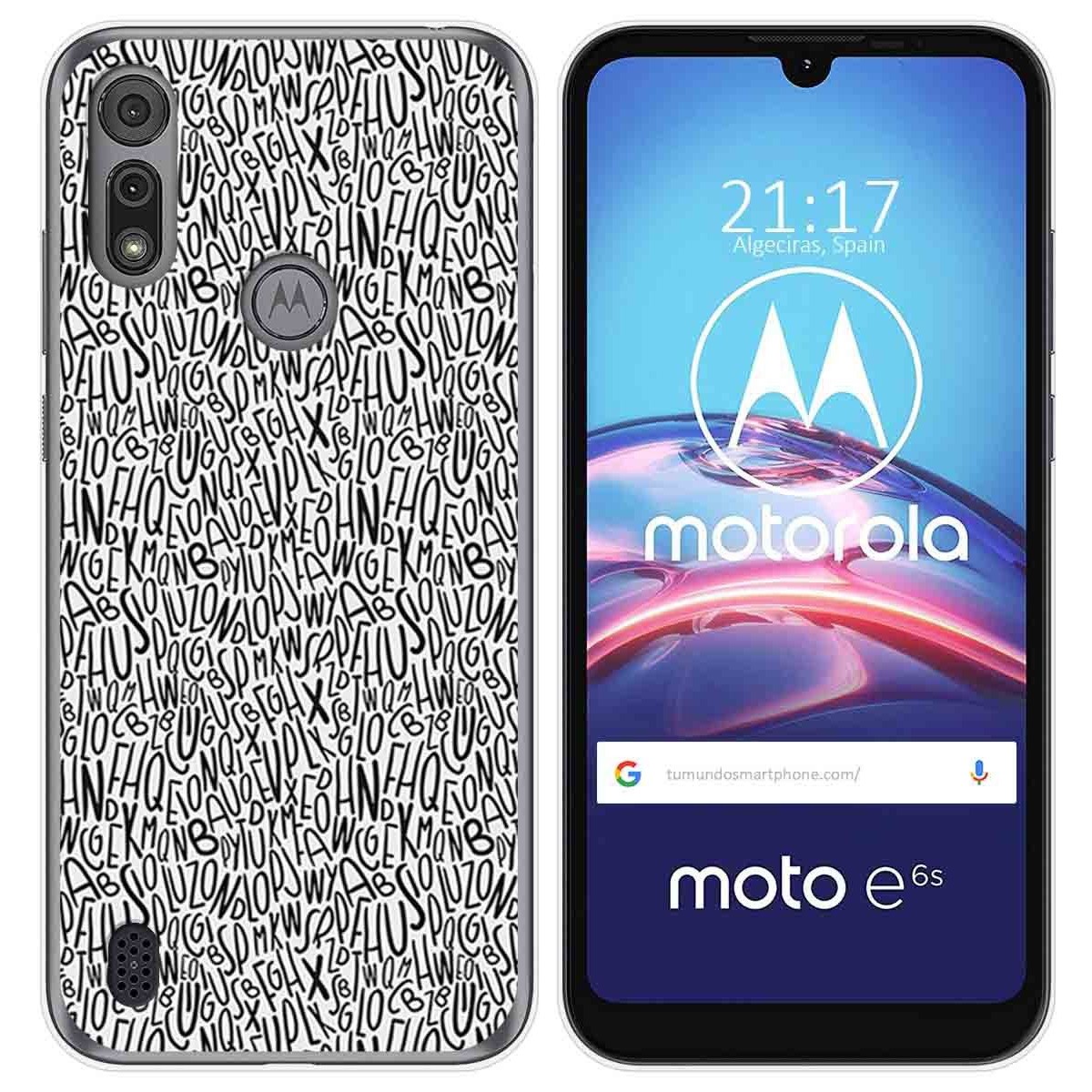 Funda Gel Tpu para Motorola Moto e6s diseño Letras Dibujos