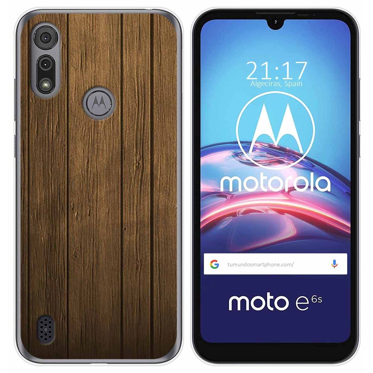 Funda Gel Tpu para Motorola Moto e6s diseño Madera Dibujos