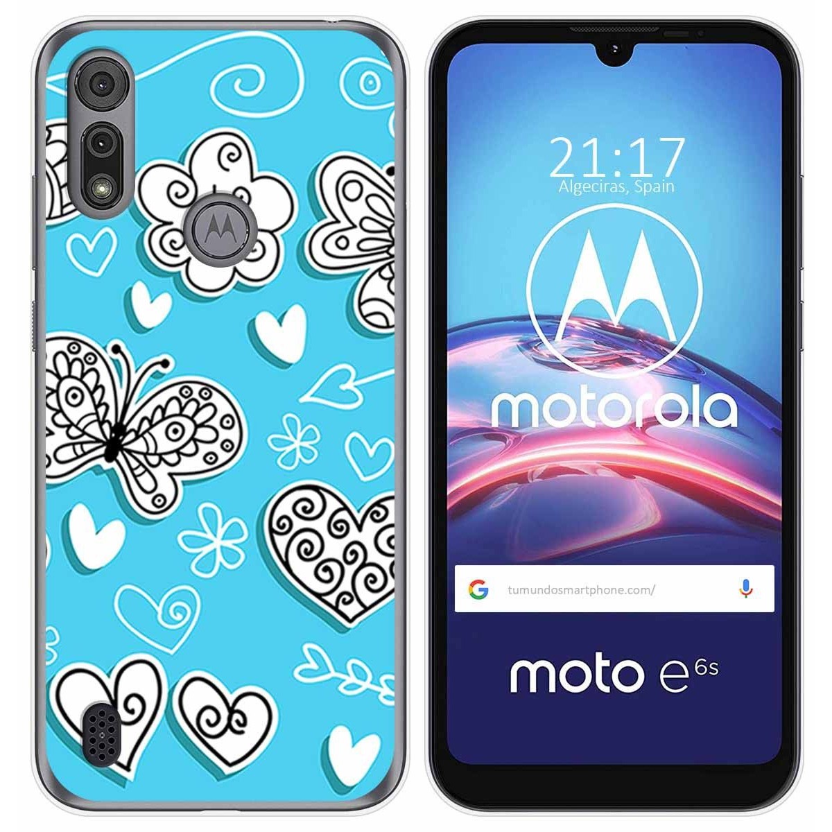 Funda Gel Tpu para Motorola Moto e6s diseño Mariposas Dibujos