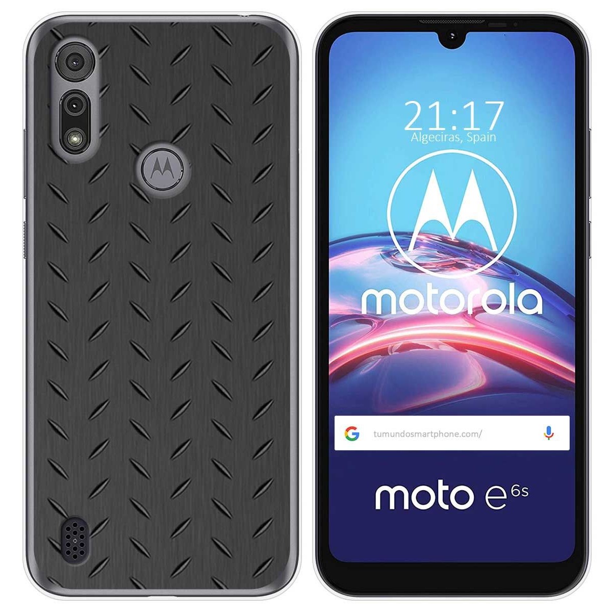 Funda Gel Tpu para Motorola Moto e6s diseño Metal Dibujos