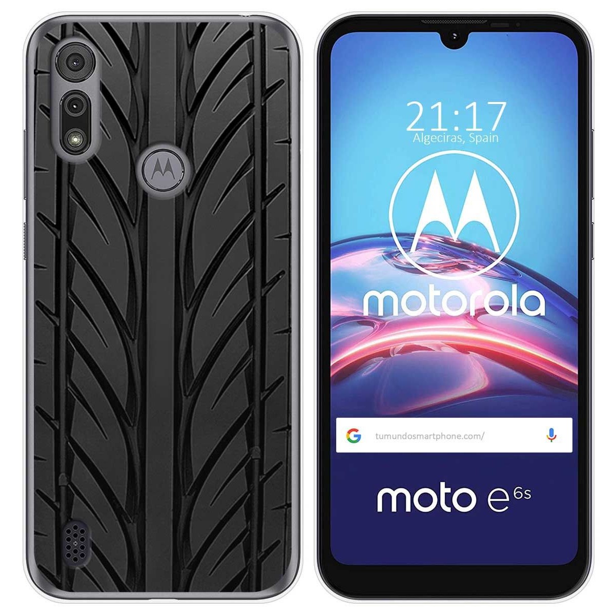 Funda Gel Tpu para Motorola Moto e6s diseño Neumatico Dibujos