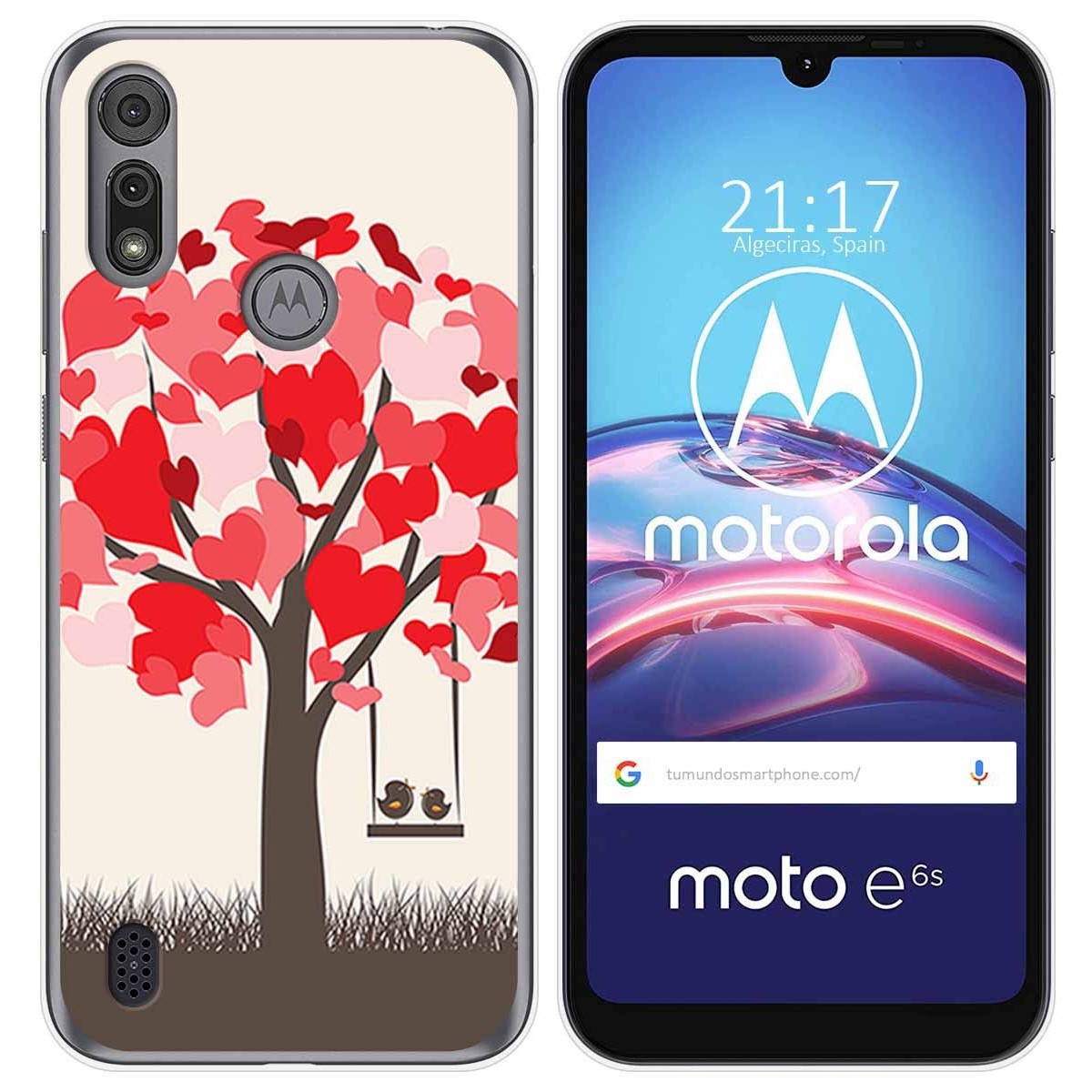 Funda Gel Tpu para Motorola Moto e6s diseño Pajaritos Dibujos