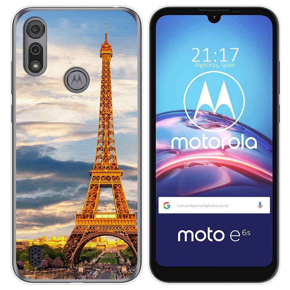 Funda Gel Tpu para Motorola Moto e6s diseño Paris Dibujos