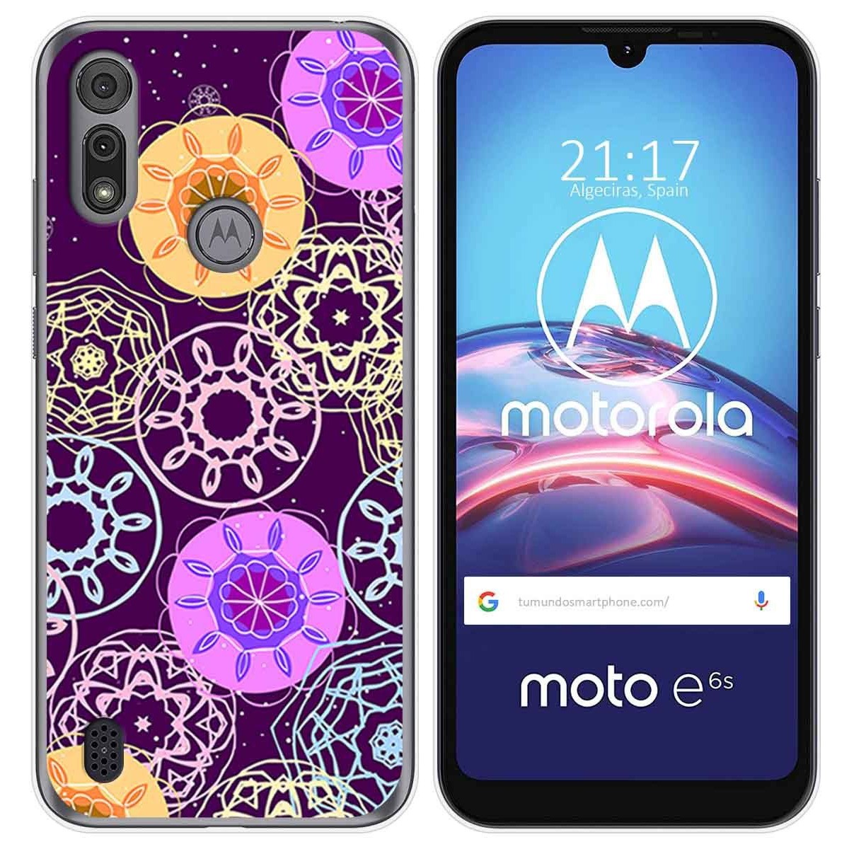 Funda Gel Tpu para Motorola Moto e6s diseño Radial Dibujos