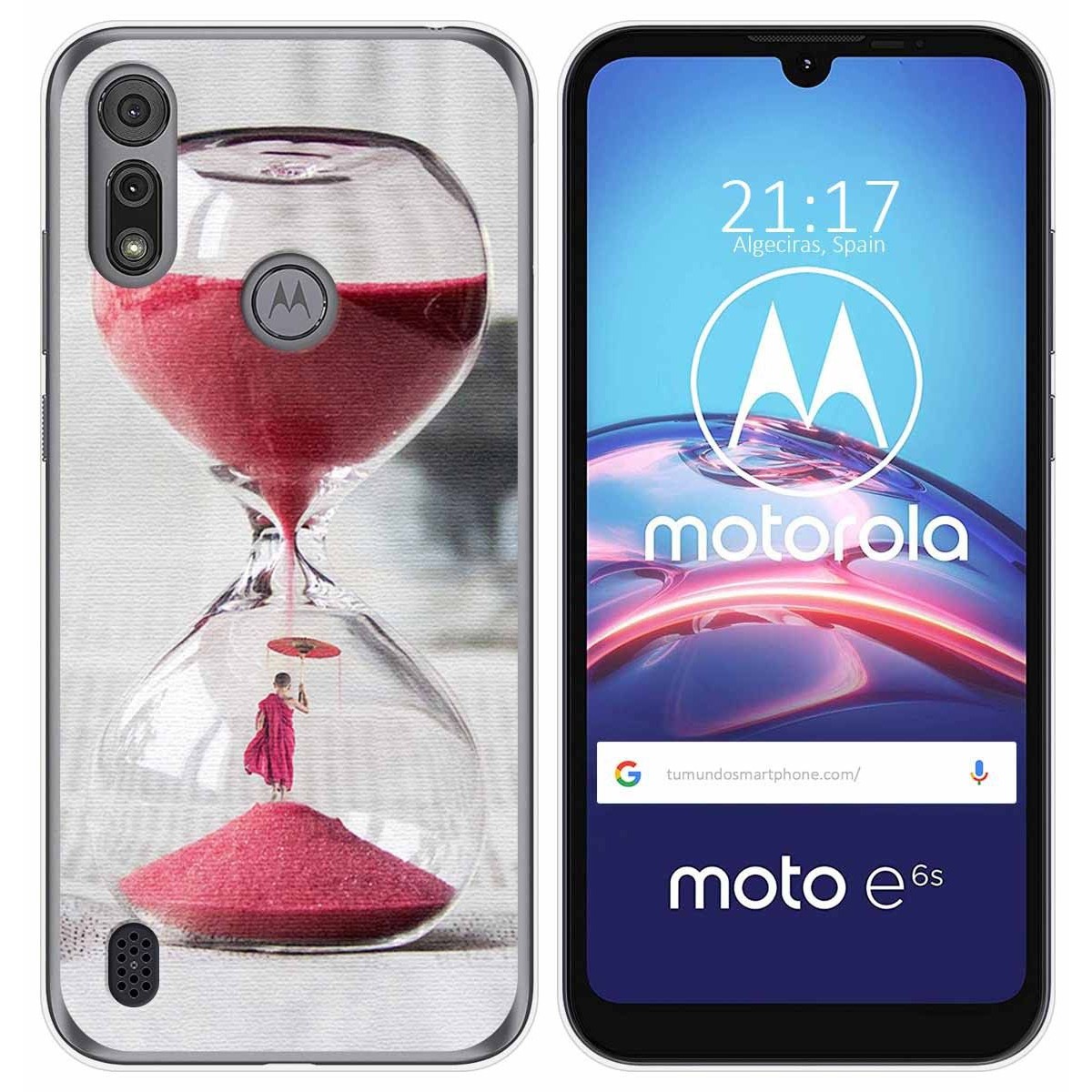 Funda Gel Tpu para Motorola Moto e6s diseño Reloj Dibujos