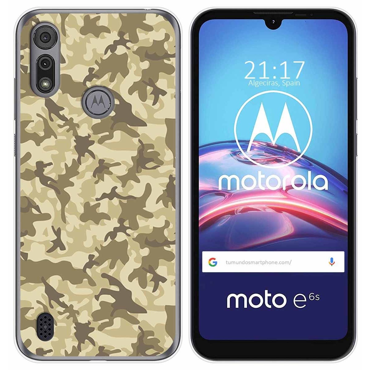 Funda Gel Tpu para Motorola Moto e6s diseño Sand Camuflaje Dibujos