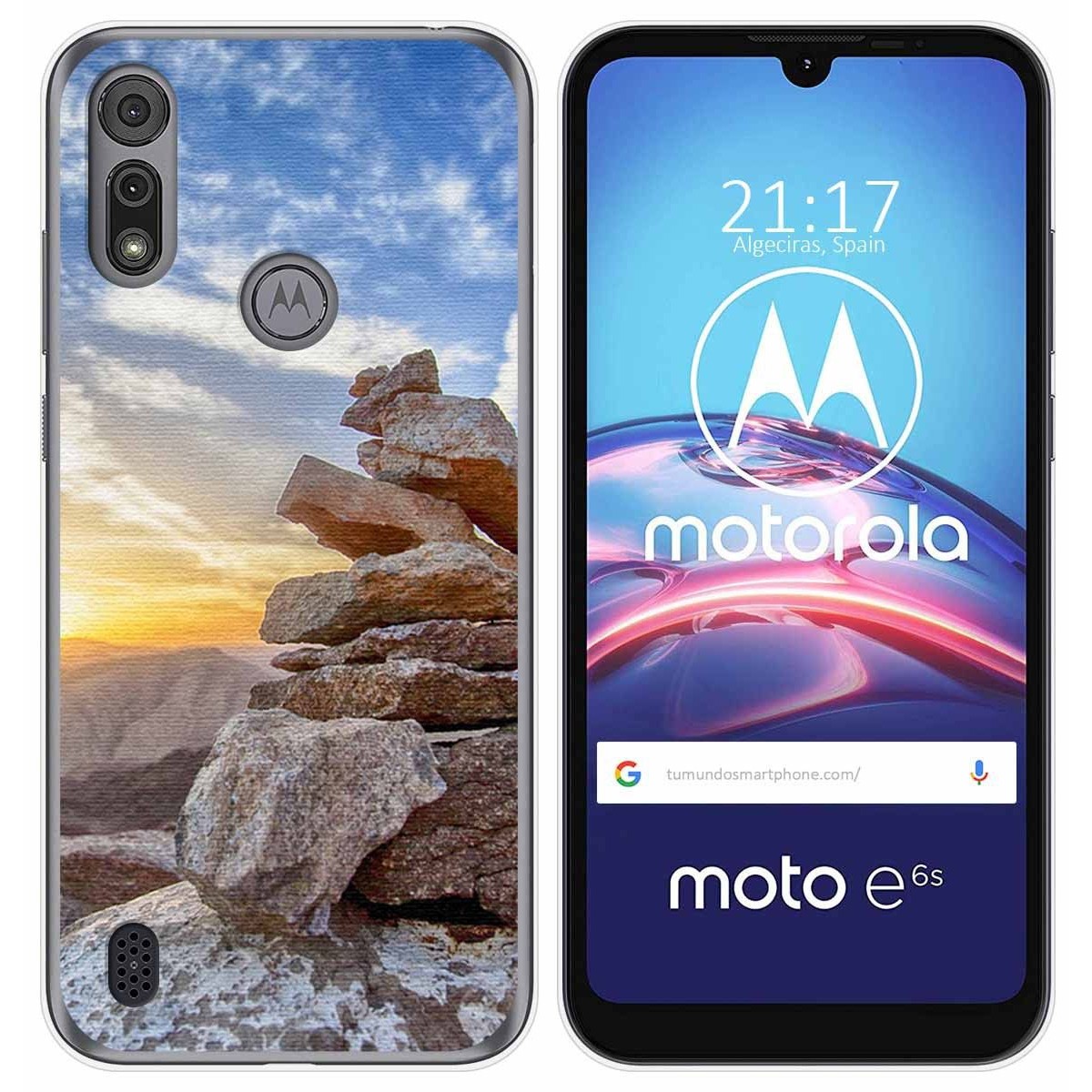 Funda Gel Tpu para Motorola Moto e6s diseño Sunset Dibujos